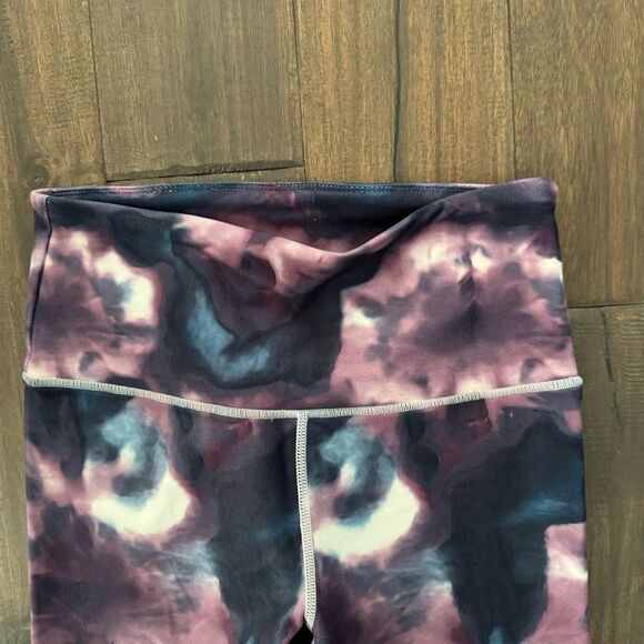 Balance Collection Blue and Purple Tie Dye High Waisted Leggings S - Picture 2 of 4